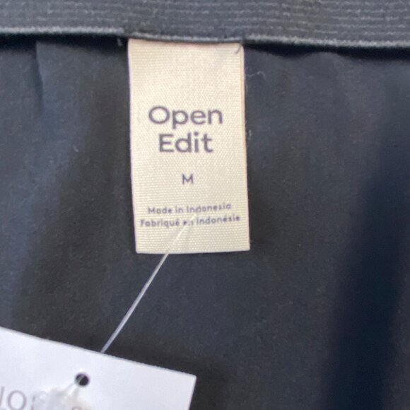 Open Edit Black Midi Skirt Size MEDIUM With Knot Detail & Side Zip Closure NWT - Picture 3 of 13